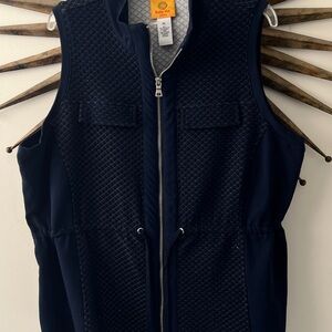 Ruby Rd. Navy Quilted Vest with Zipper